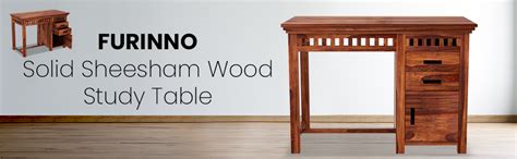 Furinno Sheesham Wood Writing Study Table Drawer Storage Computer ...