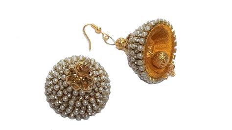 Soundarya Lahari Resham/Silk Thread Jhumka Earrings Embellished with ...