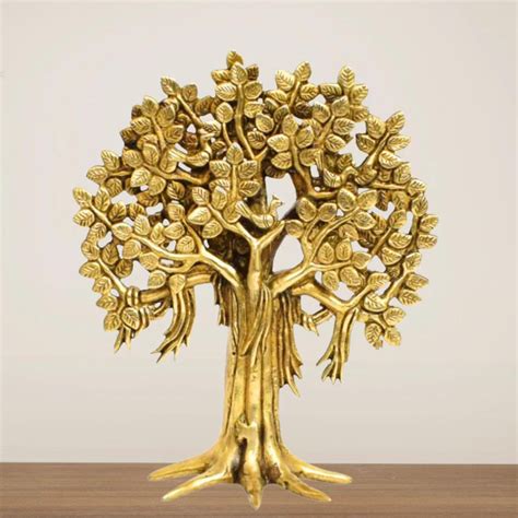 Brass Kalpavriksha Tree & Resin Green Buddha Combo – The Advitya