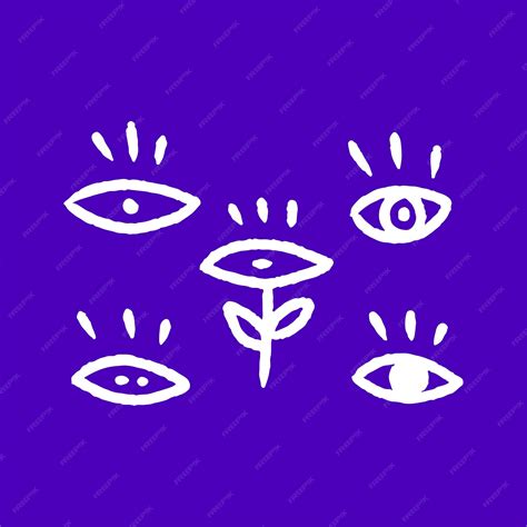 Premium Vector | Set of one eye symbol cartoon, illustration for t ...