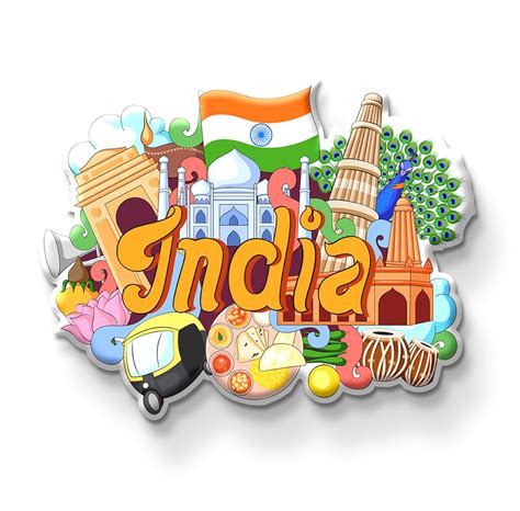 Buy Nivaraprint India Country Theme Souvenir Wooden Fridge Magnet for ...