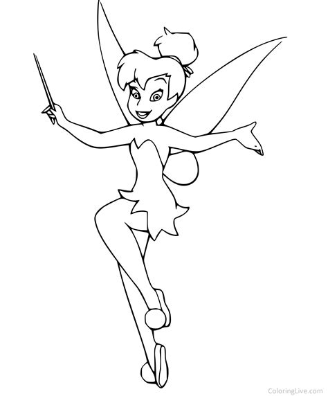 Tinker Bell Coloring Pages (6 Printable Sheets, Simple to Draw, Easy ...