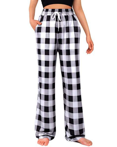 Siliteelon Women's Sleep Pajamas Pants, Stretch PJ Bottoms with ...