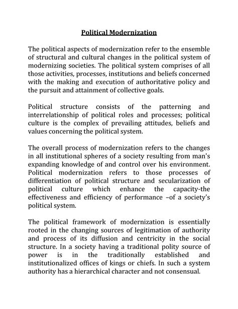 Political Modernization - The political system comprises of all those ...