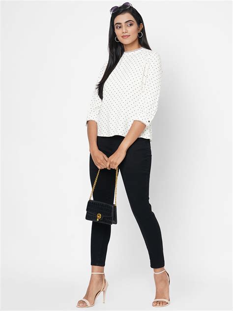 Buy Women Off White Printed Top | Kraus Jeans