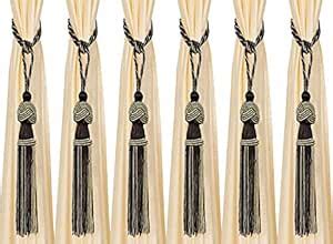 Buy Kuber Industries Polyester 6 Pieces Curtain Tie Back Tassel Set ...