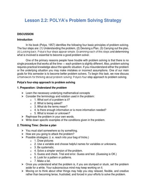 Image result for Polya's Problem Solving Strategies