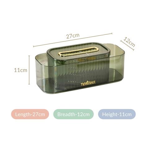 Buy Green Tissue Holder With Storage Organizer Online | Nestasia