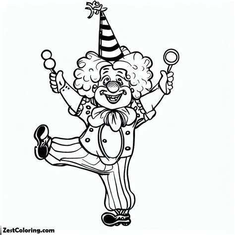Circus Clown Coloring Page : Coloring for Kids – Smart, Creative, and Fun