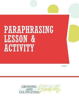 Image result for Paraphrasing Lesson Video