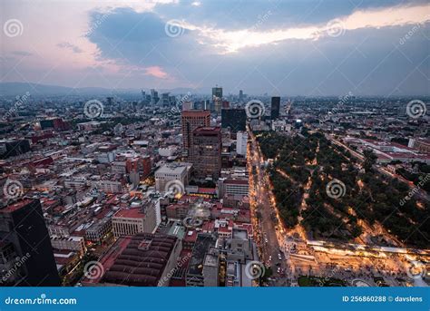 View of Mexico City at Night Stock Photo - Image of skyline, evening ...