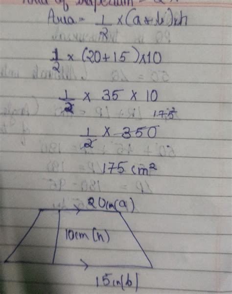 the parallel sides of a trapezium 20 m and 15 m,and the distance ...