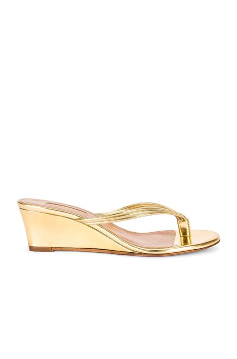 Aquazzura Pedi 45 Wedge in Gold | FWRD
