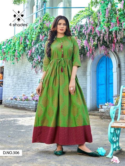 4 Shades Sundari Vol 3 Long Printed Anarkali Kurti Catalog