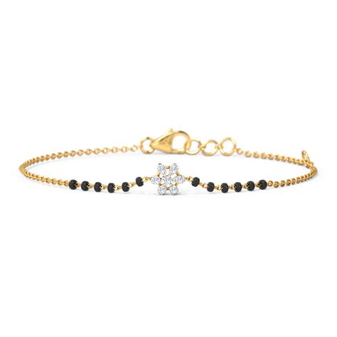 Buy Flower Diamond Mangalsutra Bracelet Online | Lab Grown Diamonds ...