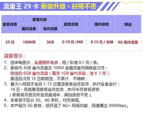 联通流量王29元特惠版套餐内容详解-有卡网