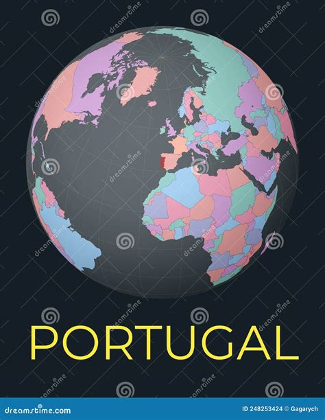 World Map Centered To Portugal. Stock Vector - Illustration of atlas ...