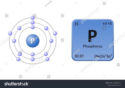 Periodic Simbol Phosphorus Electron Structure Stock Vector (Royalty ...