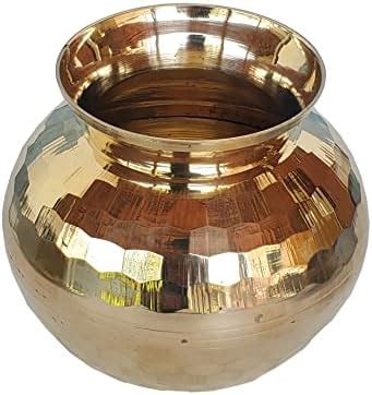 Pure Source India Dimond Cut Brass Lota for Puja | Brass Kalash, 1000ml ...