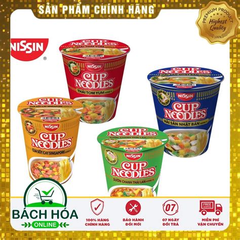 Mua mì ly CUP NOODLES 4 Vị [Hải Sản Nhật Bản, Thái Tom Yum, Cua Sốt Cay Singapore, Sườn Chanh ...