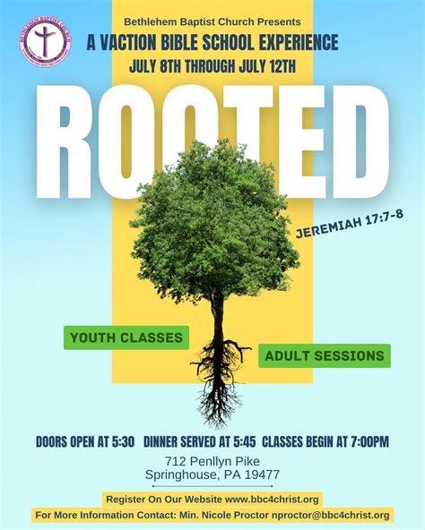 VBS 2024, Bethlehem Baptist Church, Spring House, 8 July to 12 July ...