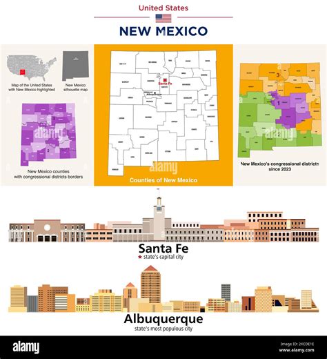 New Mexico counties map and congressional districts since 2023 map ...