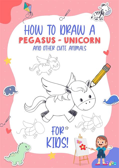 How to draw a Pegasus - Unicorn and other cute animals : A Step-by-Step ...
