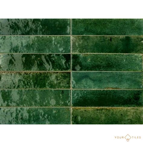 Levent Green Wall & Floor Porcelain Dwell Emerald Tiles 6cm x 24cm ...