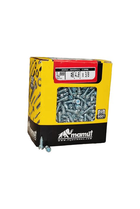 Roscalata C/Barril #8 x 3/8 Brillante c/1000u – Perfiles y Vidrios SPA