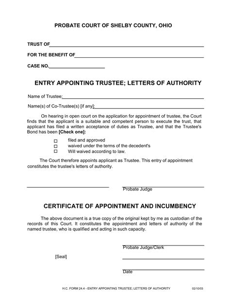 Free Printable Certificate Of Incumbency Templates [Word, PDF]