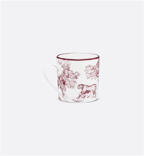 Coffee Cup Burgundy Toile de Jouy Tiger | DIOR