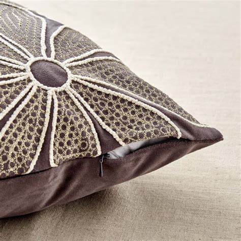 Buy Endura Floral Embroidered Cushion Cover - 40x40cm from Home Centre ...