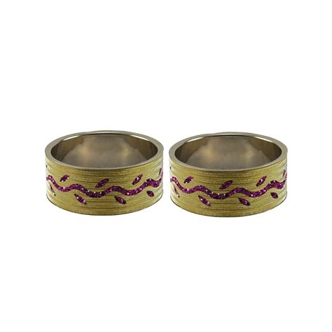 Buy Vidhya Kangan Bangle Set for Women (Golden) (ban9083-2.6) at Amazon.in