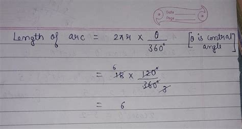 A circle with circumference 18 has an arc with 120 degree central angle ...
