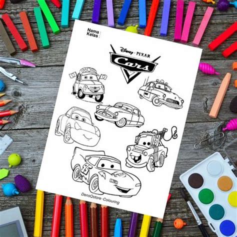 Jual Kertas Gambar Mewarnai/Colouring Anak Tema Cars Movie - Kertas BC ...