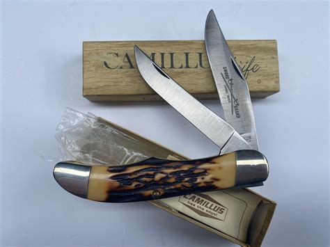 Vintage Camillus USA Sword Brand Staglon Model 26 Folding Hunter Knife ...