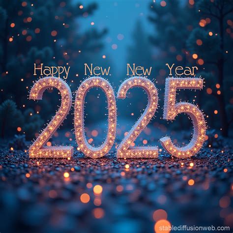 2025 happy new year greeting card Prompts | Stable Diffusion Online