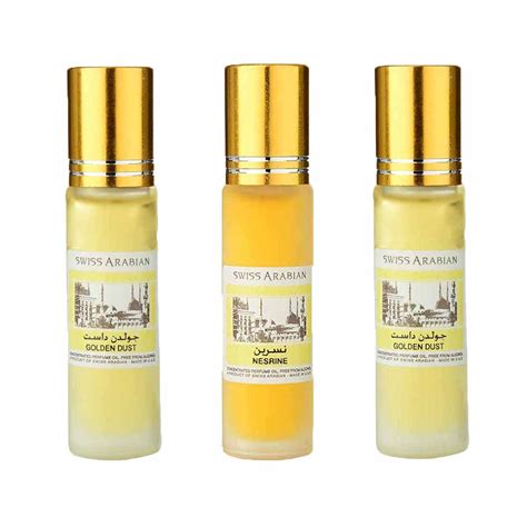 Swiss Arabian Attar -pack of 3 (Golden Dust, Nesrine) – FridayCharm.com