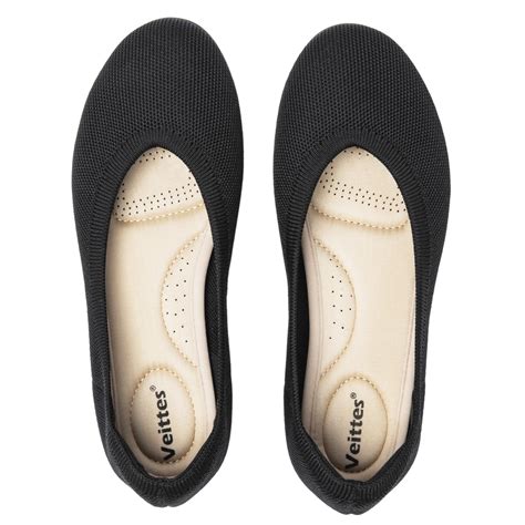 Ataiwee Women's Wide Width Flats Shoes - Classic Knitted Breathable ...