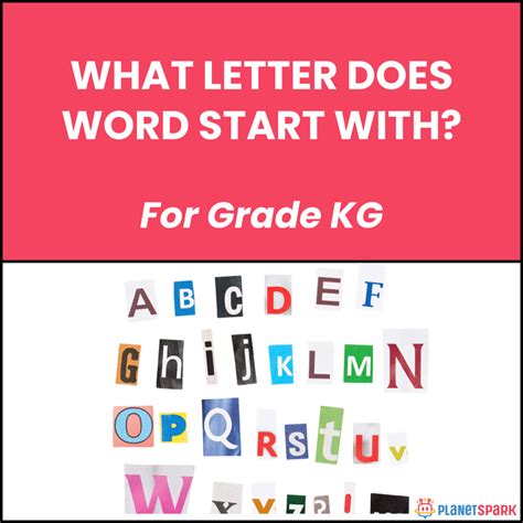 Class KG English Worksheet on Starting Letters | PlanetSpark