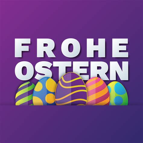 Frohe Ostern Happy Easter In German Greeting Card 280608 Vector Art at ...