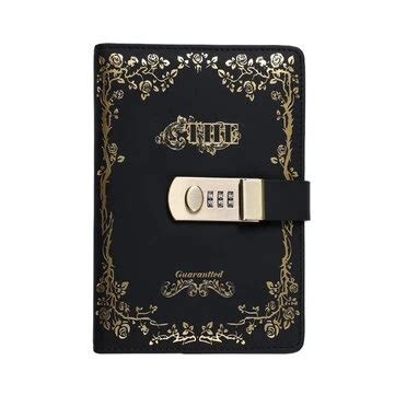 Retro code lock notebooks a5/b6 3-digit lock 100g wood-free paper cover ...