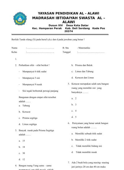 Soal Ujian Matematika Kelas 6: Persiapan Ujian Sempurna!