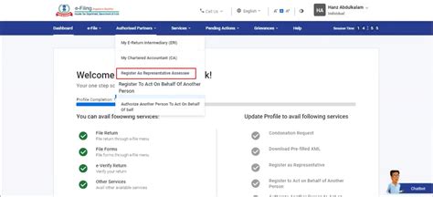 Authorize / Register as Representative User Manual | Income Tax Department