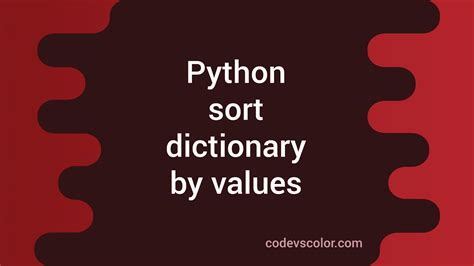 Image result for Sort Dictionary Python by Values