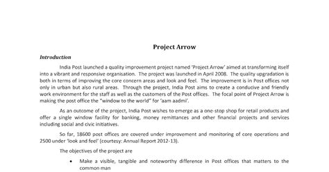Project Arrow | Project Arrow of Indiapost | Short Notes on Project ...