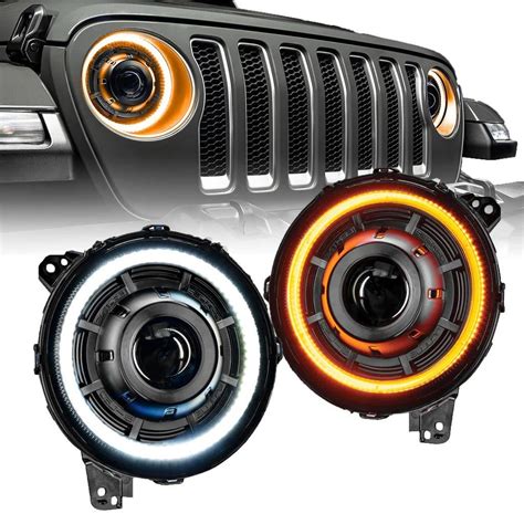 ORACLE Lighting OCULUS™ Switchback Bi-LED Projector Headlights Amber/White (18-Up Jeep Wrangler ...