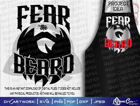 Fear the Beard | SVG Cut or Print Art| AnamCaraGraphics