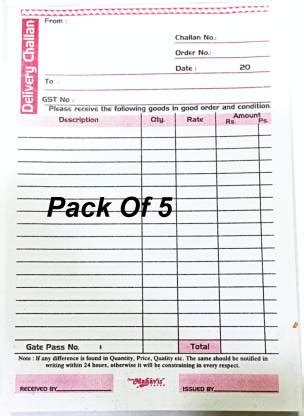 SHREE MAHAVIR PAPER Billing & Delivery Challan 150 Sheet (20 cm x 14 cm ...