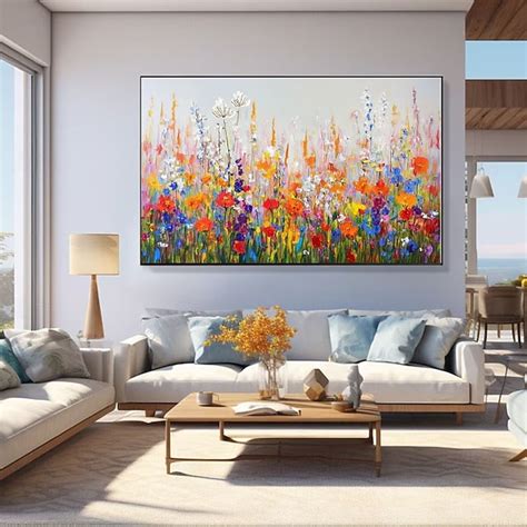 Original tree oil painting handmade Colorful Flower Oil Painting on ...